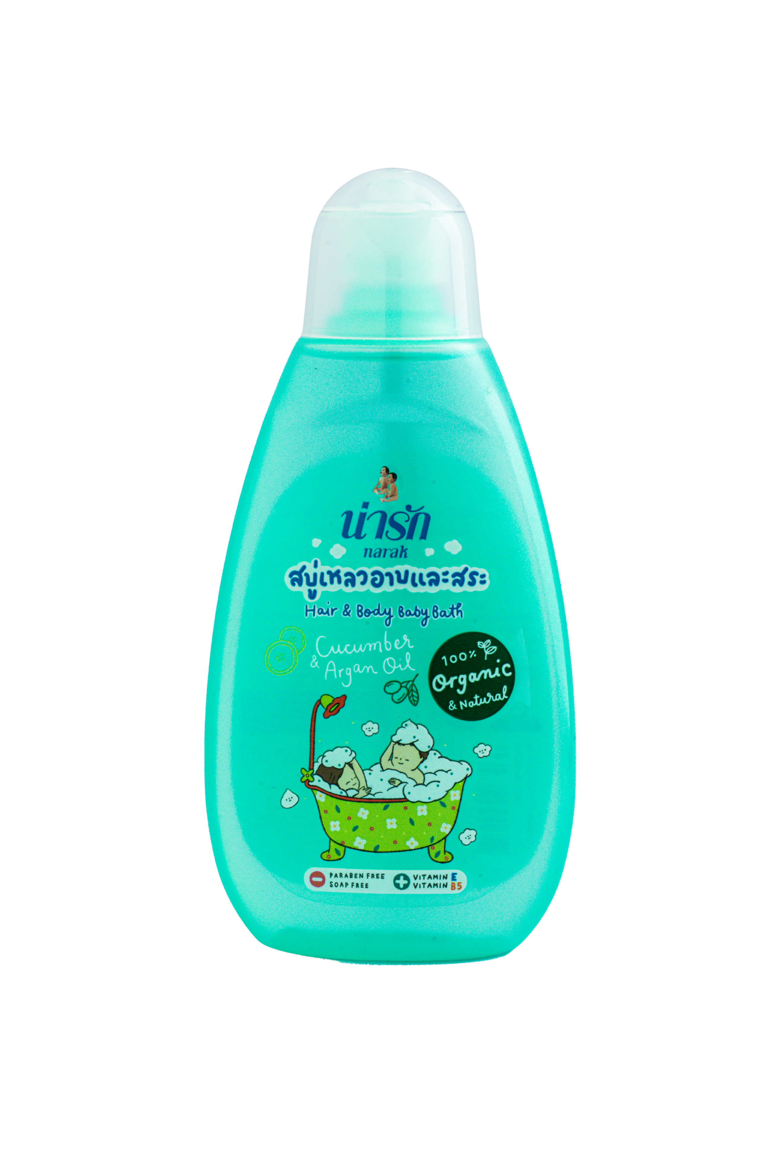 Narak Organic Liquid Bath and Shampoo with Cucumber & Argan Oil
