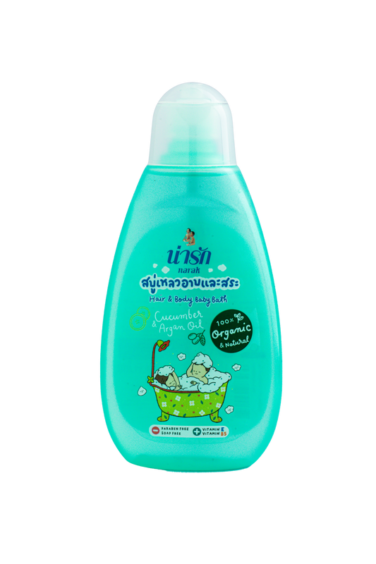 Narak Organic Liquid Bath and Shampoo with Cucumber & Argan Oil