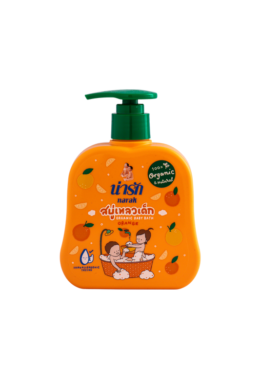 Narak Organic Baby Bath: Orange (Cute Organic Liquid Soap for Babies)