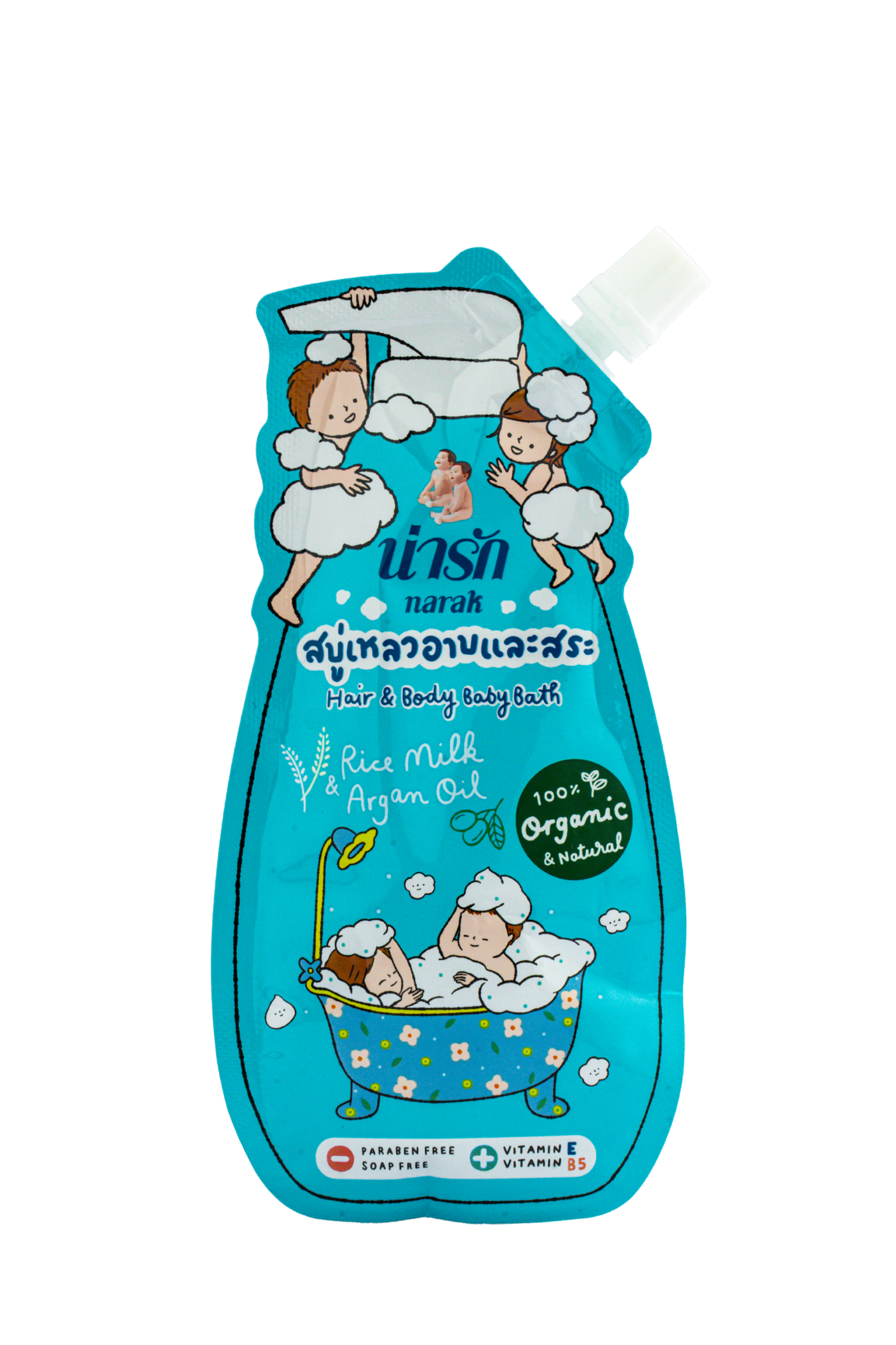 Narak Organic Liquid Soap and Shampoo with Rice Milk & Argan Oil